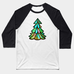 Art Nouveau Style Stained Glass Christmas Tree Baseball T-Shirt
